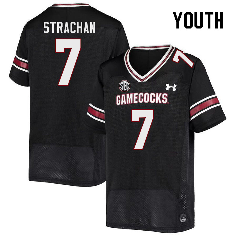 Youth #7 Jordan Strachan South Carolina Gamecocks 2023 College Football Jerseys Stitched-Black